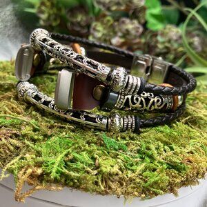 Vintage Beaded Fitbit Luxe Bands with Stainless Steal Connector - Set of TWO